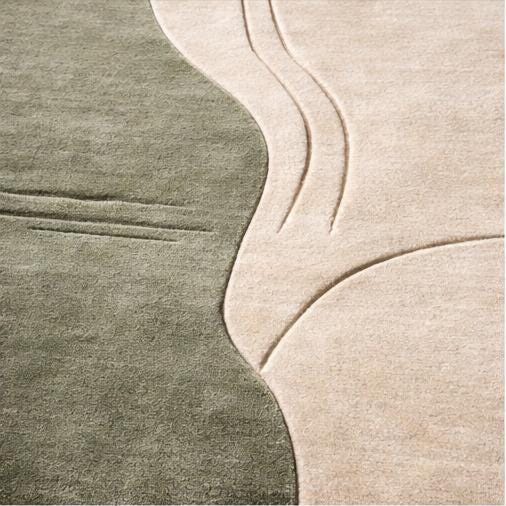 Sage Green Ivory Hand Tufted Wool Rug, Minimal Abstract Area Carpet - Etsy