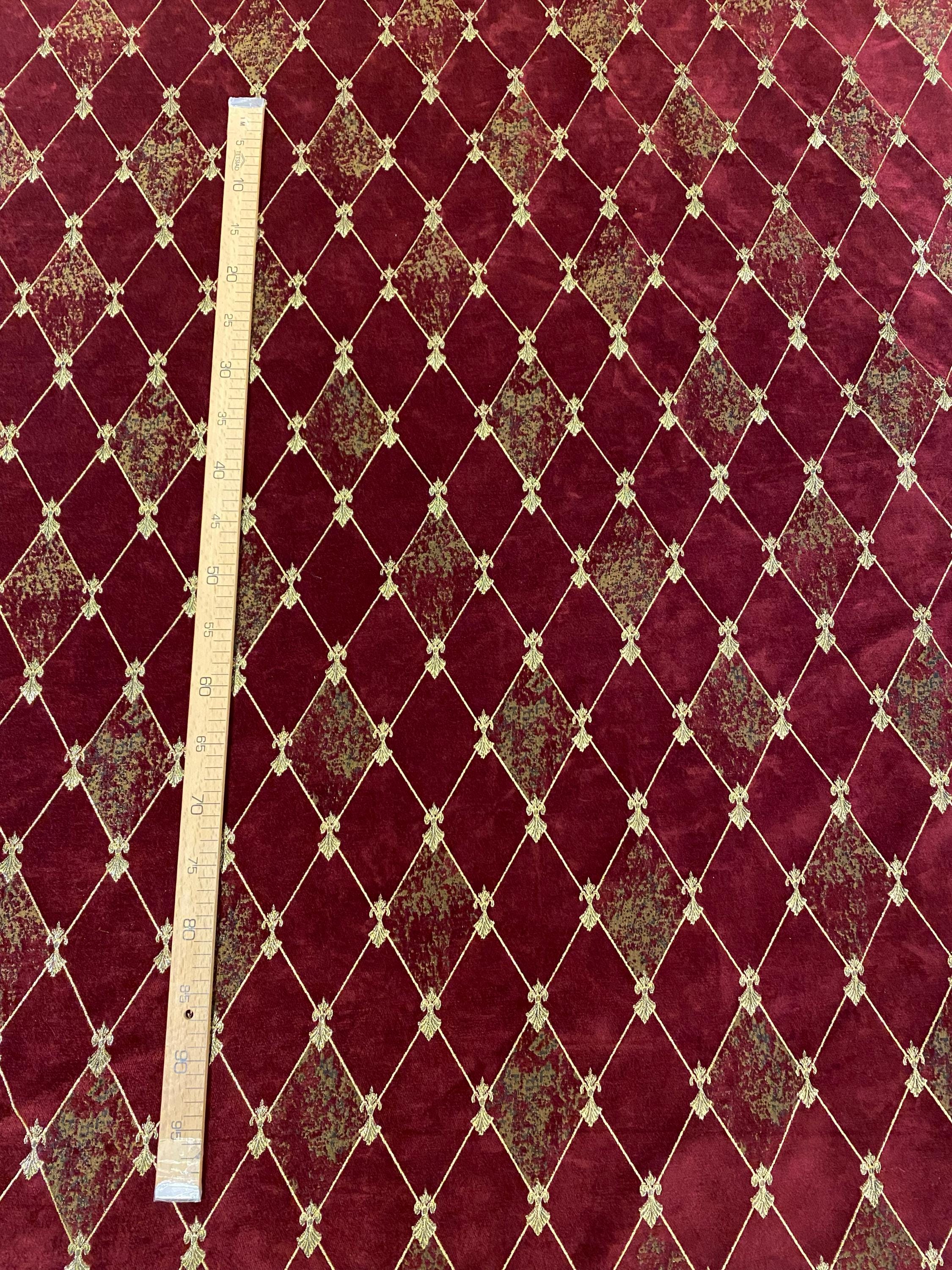 Sutton Rice Fabric Chenille Upholstery Fabric Burgundy, Viscose Woven Diamond Pattern ...