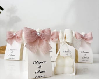 Personalized Wedding Favor Gift, Bubble Candle Favor, Bridal Shower Gift, Engagement Favor, Custom Name Date Gift