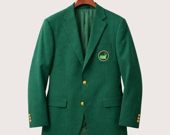 Blazer de golf verde para hombre, hecho a mano, estilo torneo / Chaqueta deportiva verde estilo campeón clásico / Chaqueta de golf verde para eventos temáticos