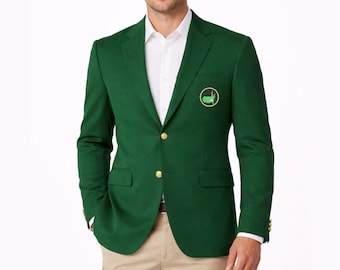 Handmade Men’s Tournament Green Golf Blazer | Classic Champion Style Green Sport Coat | Green Golf Jacket Coat for Themed Events