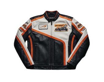 McLaren Racing Vegan Leather Jacket - Formula 1 Inspired