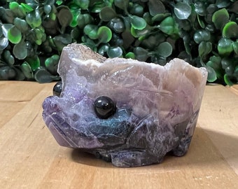 Fluorite Specimen Pet Carving Cubic Fluorite Specimen Hedgehog Fluorite Crystal