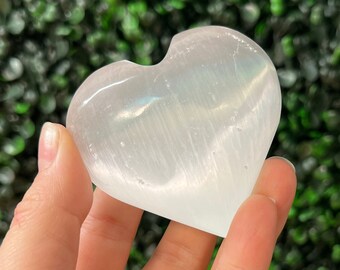 Selenite Heart Crystal Carving Satin Spar Love Carving