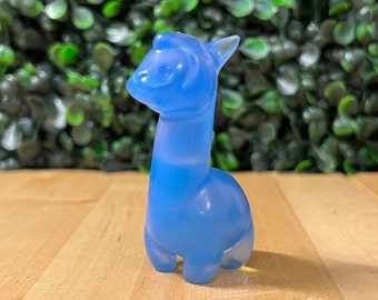 Opalite Alpaca Carving Llama Carving Blue Opalite Pet Llama Blue Opalite Alpaca Kuzco Inspired Carving