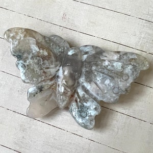 Flower Agate Butterfly Carving Madagascar Moth