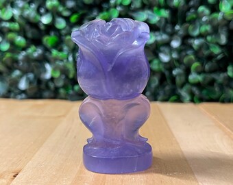 Fluorite Rose Crystal Carving Flower Fluorite Gift Carved Crystal Garden Gift Gardener Crystal Manifestation