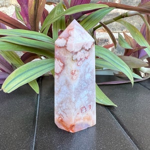 Carnelian Flower Agate Point Tower Crystal Druzy Vugs Madagascar