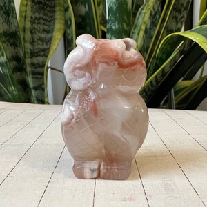 Flower Agate Owl Carving Madagascar