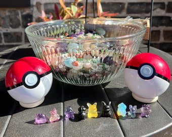 Pokemon Inspired Lucky Scoop Fluorite Carvings Confetti Crystal Tumbles Chips 1/4 Cup
