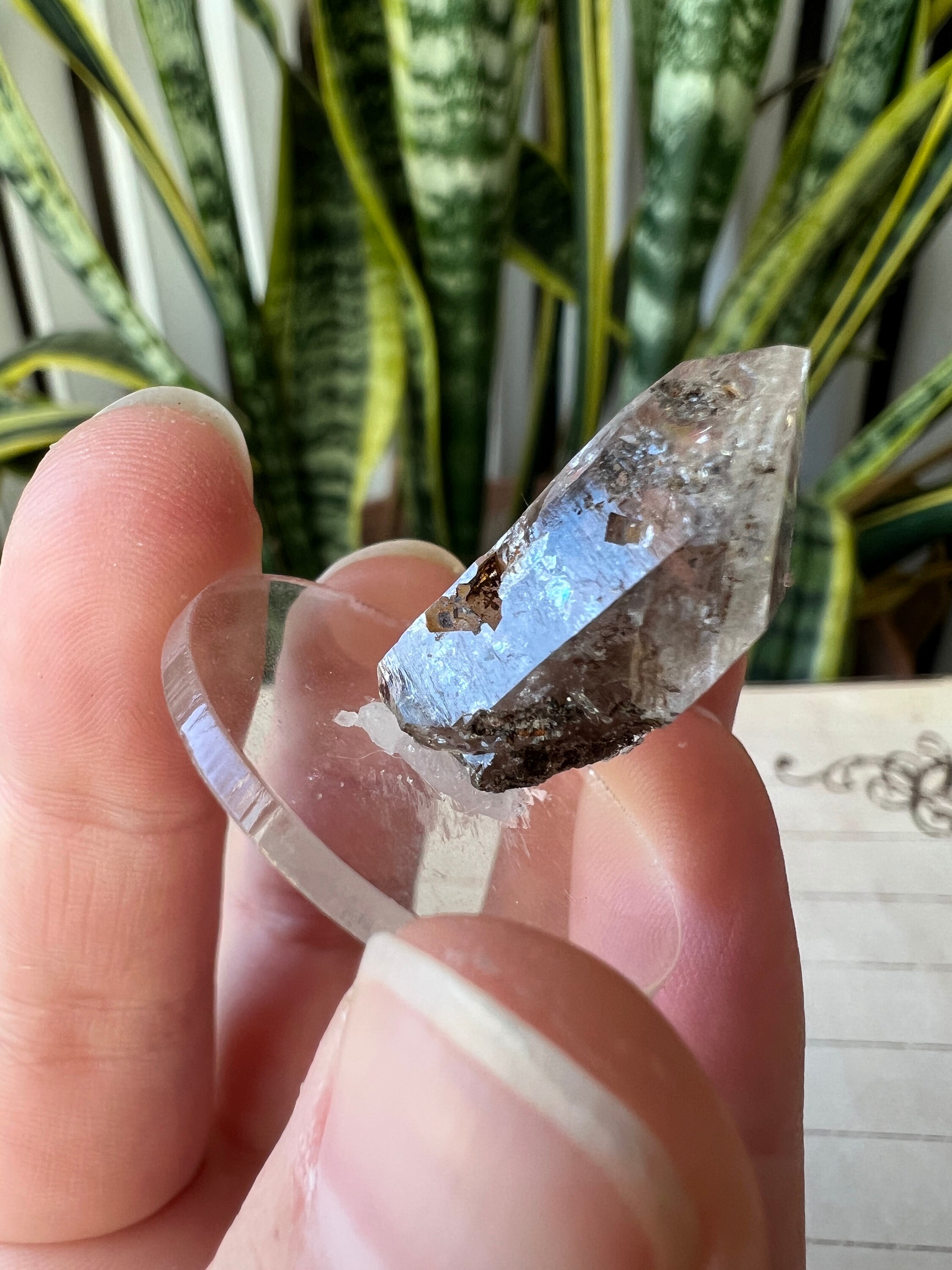 ハーキマーダイヤモンド クォーツ ハイドロカーボン アンスラキソ