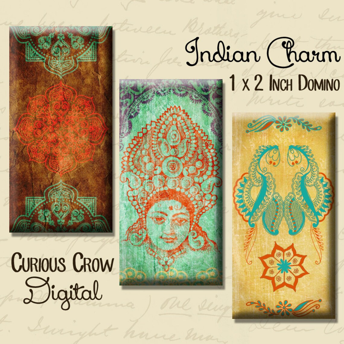 India and Hindu 1 X 2 Inch (25mm X 50mm) Domino Digital Collage Sheet ...