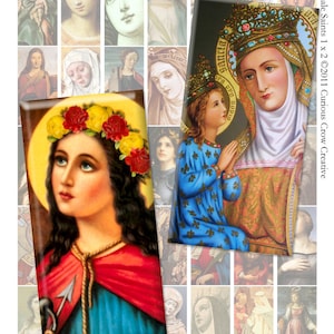Female Saints 1 x 2 inch Domino Digital Collage Sheet - Religious  INSTANT Printable Download - Jewelry, Scrapbook, Pendants