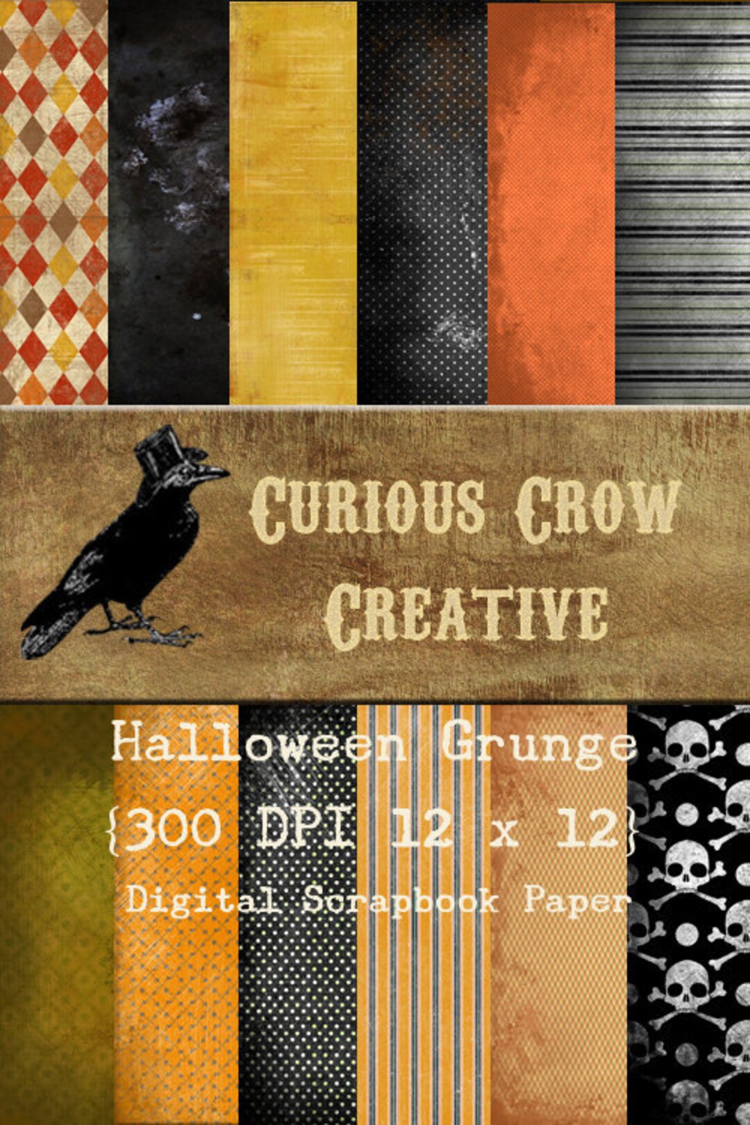Halloween Grunge 12 X 12 Digital Paper Pack - Scrapbooking and Crafts ...