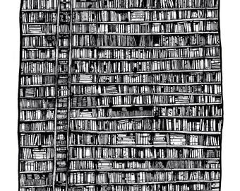 Bookshelves No.5 (A3 Art Print)
