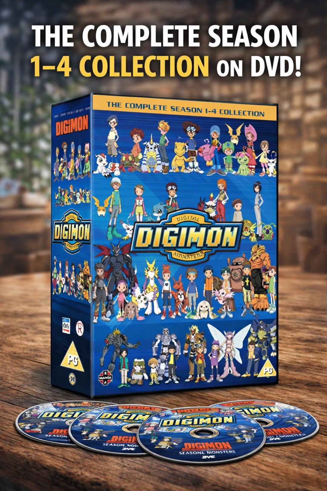 Digimon DVD Complete Series Seasons 1–4 | 205 Episodes | 32 Disc