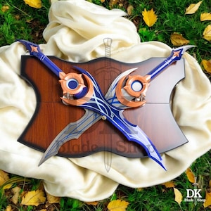 Réplica de metal a tamaño real de la daga de los colmillos de Antares: Daga Sombra Lunar / Espada de nivel individual / Arma de anime / Regalo para gamers