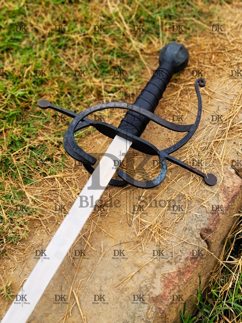 Handmade Medieval Rapier Sword With Leather Sheath | Viking Costume ...