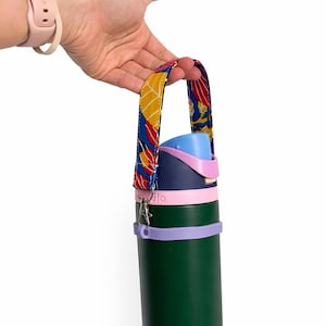 Water Bottle Strap | Fits Most Size Bottles | Handmade to Order | Choose from Fabric Patterns