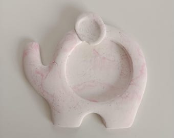 Elephant Trinket Dish – Handmade Ring Holder, Mini Catchall Tray, Vanity & Nightstand Decor