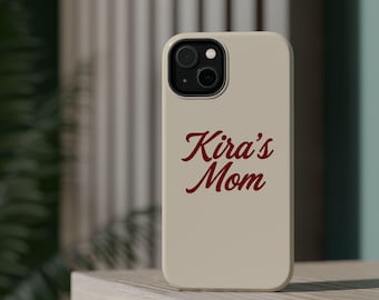 Personalized Mom Phone Case Custom Name, Retro Script Name Cover, New Mom Gift, Burgundy Aesthetic Tough Case