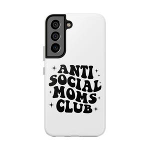 Funny Mom iPhone 16 Pro Case, Anti Social Moms Club, Mothers Day Gift, Groovy Typography Phone Cover, Cool Mom Club Tech Accessory, White image 7