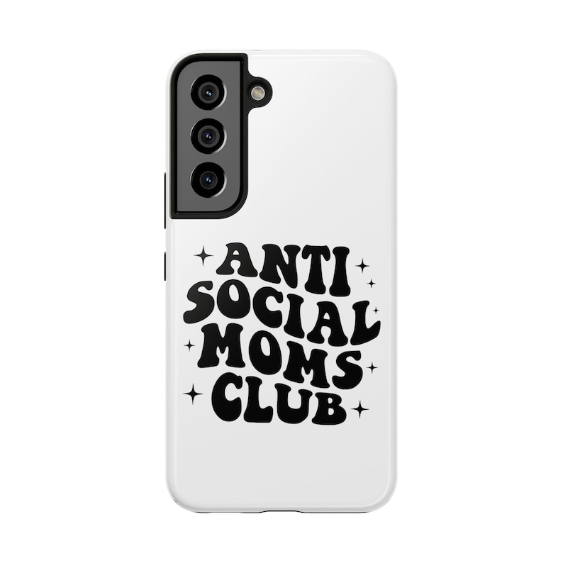 Funny Mom iPhone 16 Pro Case, Anti Social Moms Club, Mothers Day Gift, Groovy Typography Phone Cover, Cool Mom Club Tech Accessory, White image 7