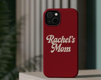 Personalized Mom Phone Case Custom Name , Retro Script Name Cover, New Mom Gift, Burgundy Aesthetic Tough Case