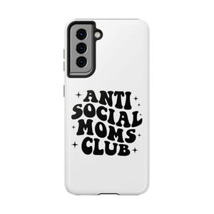 Funny Mom iPhone 16 Pro Case, Anti Social Moms Club, Mothers Day Gift, Groovy Typography Phone Cover, Cool Mom Club Tech Accessory, White image 8