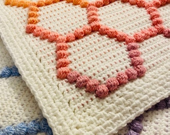 Crochet Blanket Pattern Honeycomb Bobbles