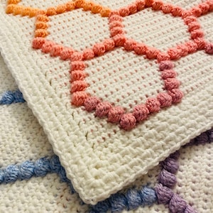 Crochet Blanket Pattern Honeycomb Bobbles