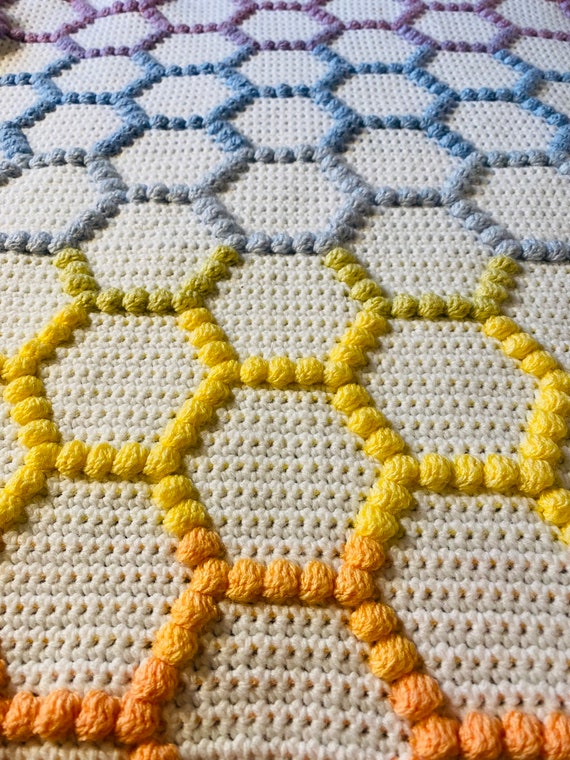 Honeycomb blanket crochet sale