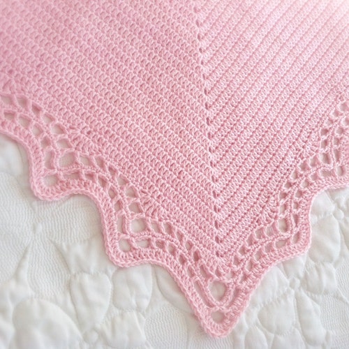Crochet Baby Blanket Pattern With Scalloped Edge Etsy