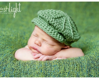 Crochet Baby Newsboy Hat Pattern for Newborn to Toddler