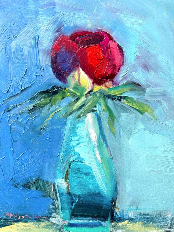 油絵 絵画【赤い牡丹】 【公式通販】