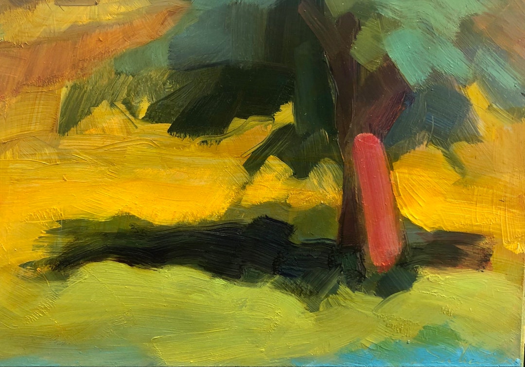 Abstract Trees Oil Painting: Original Plein Air Landscape Art - Etsy