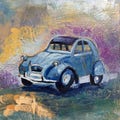 Lavender Fields Car Painting: Encaustic Wax French Auto Art