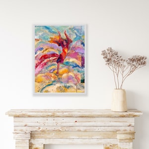 DANCE WALL ART | Praise Dancer Romantic Sky | Couple Ballet Dancers Oil Painting | Heaven Starry Prophetic Wall Art | Expressionist Van Gogh