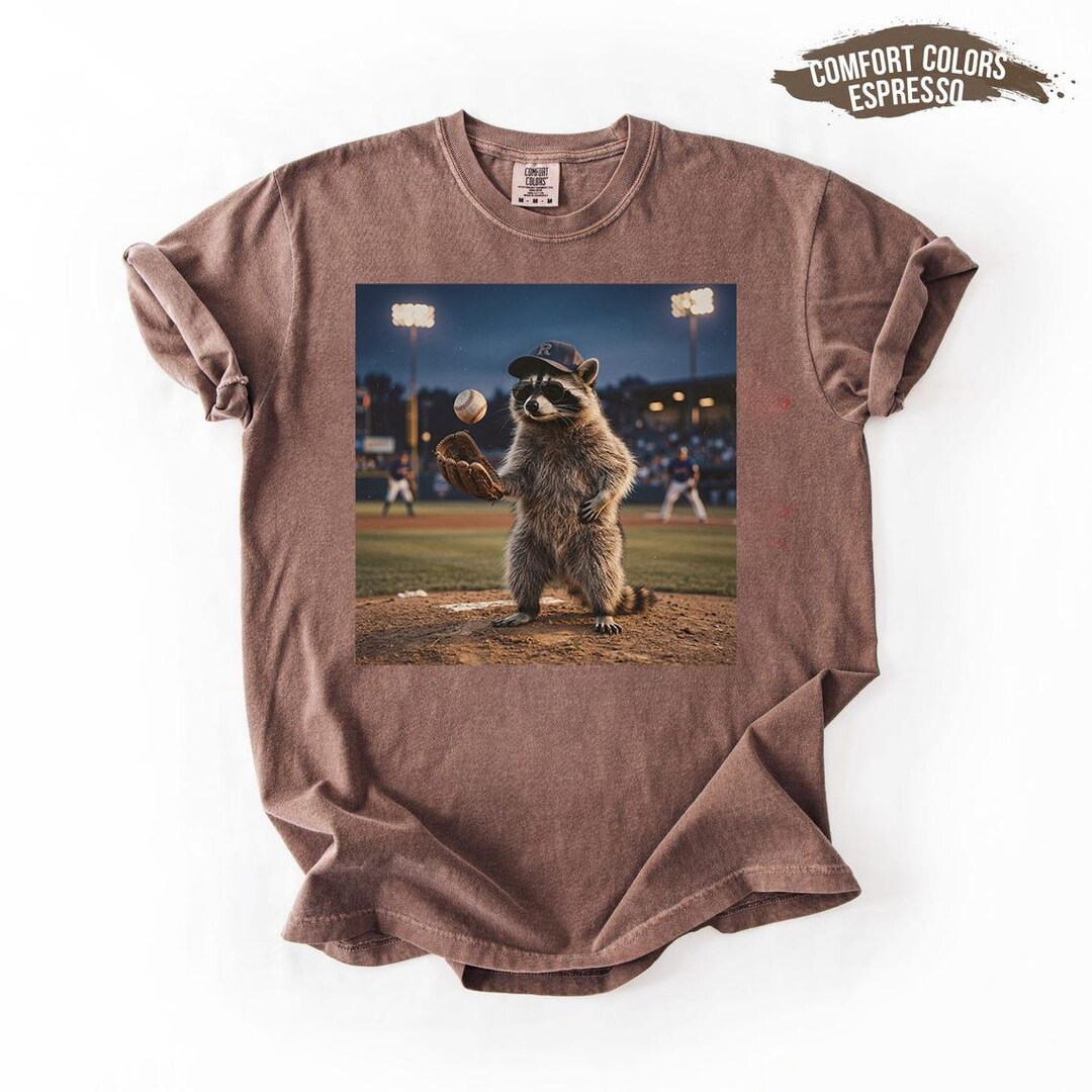 Baseball Raccon Comfort Colors Funny Raccoon Baseball Pitcher Shirt, Baseball Mom Gift ...