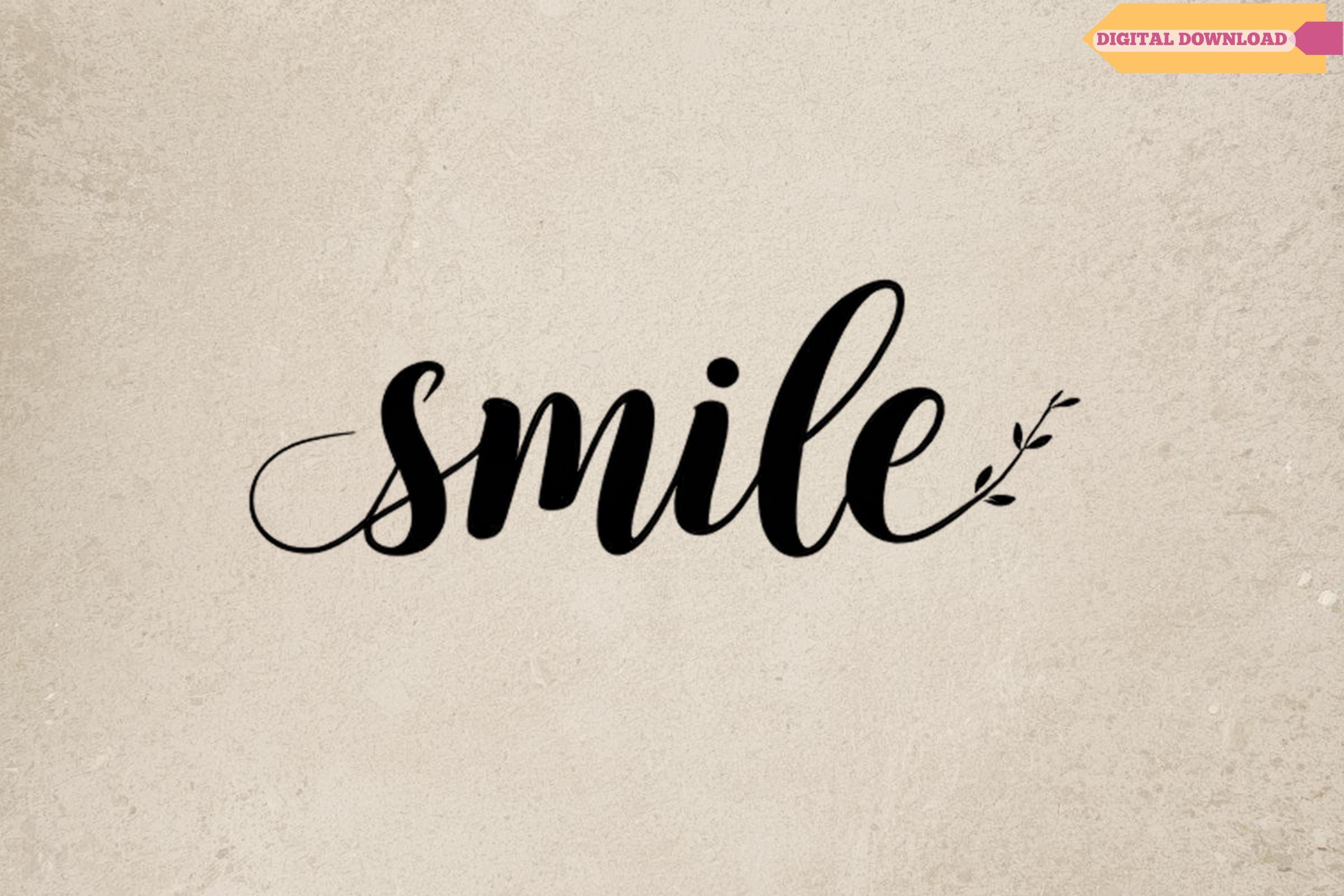 Smile Off Script Smile Script Clipart | Curvy Handwritten Design (PNG SVG Digital ...