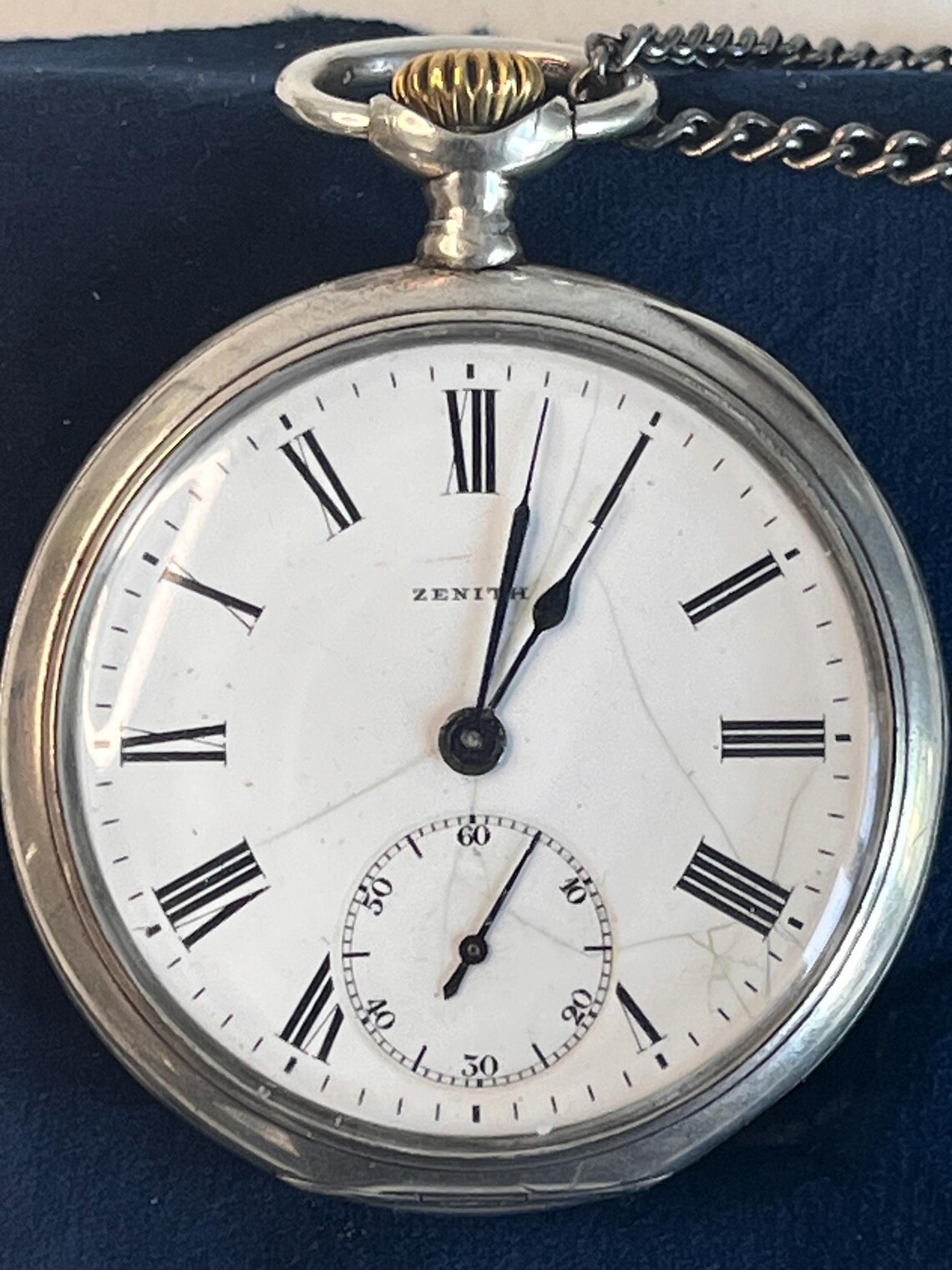 Rare Antique Zenith Pocket Watch – Swiss Mechanical Timepiece With Chain, photo 3 of 5