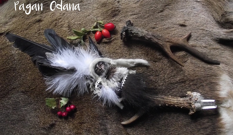 Norse Forest Goddess Soul Doll shaman nature spirit Bear image 0