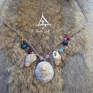 Collier sirène en macramé sorcière des mers bohème déesse magique païenne Witchy bijoux Naturels