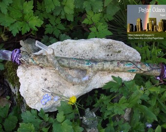 Spirit of Beech wand-wicca, spirit of nature, pagan, witch, forest, crystal, druid, priestess, goddess, god, magick, celtic,runes