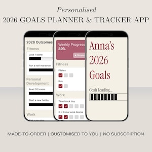 Custom Goals Tracker App Personalised Goal Planner App Habit Tracker iPhone Home Screen App No Subscription Digital Download