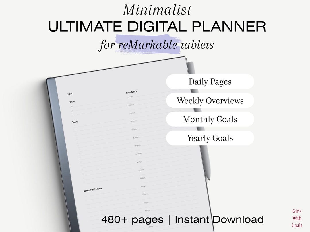 2026 Minimalist Planner for Remarkable Paper Pro (digital PDF Download ...