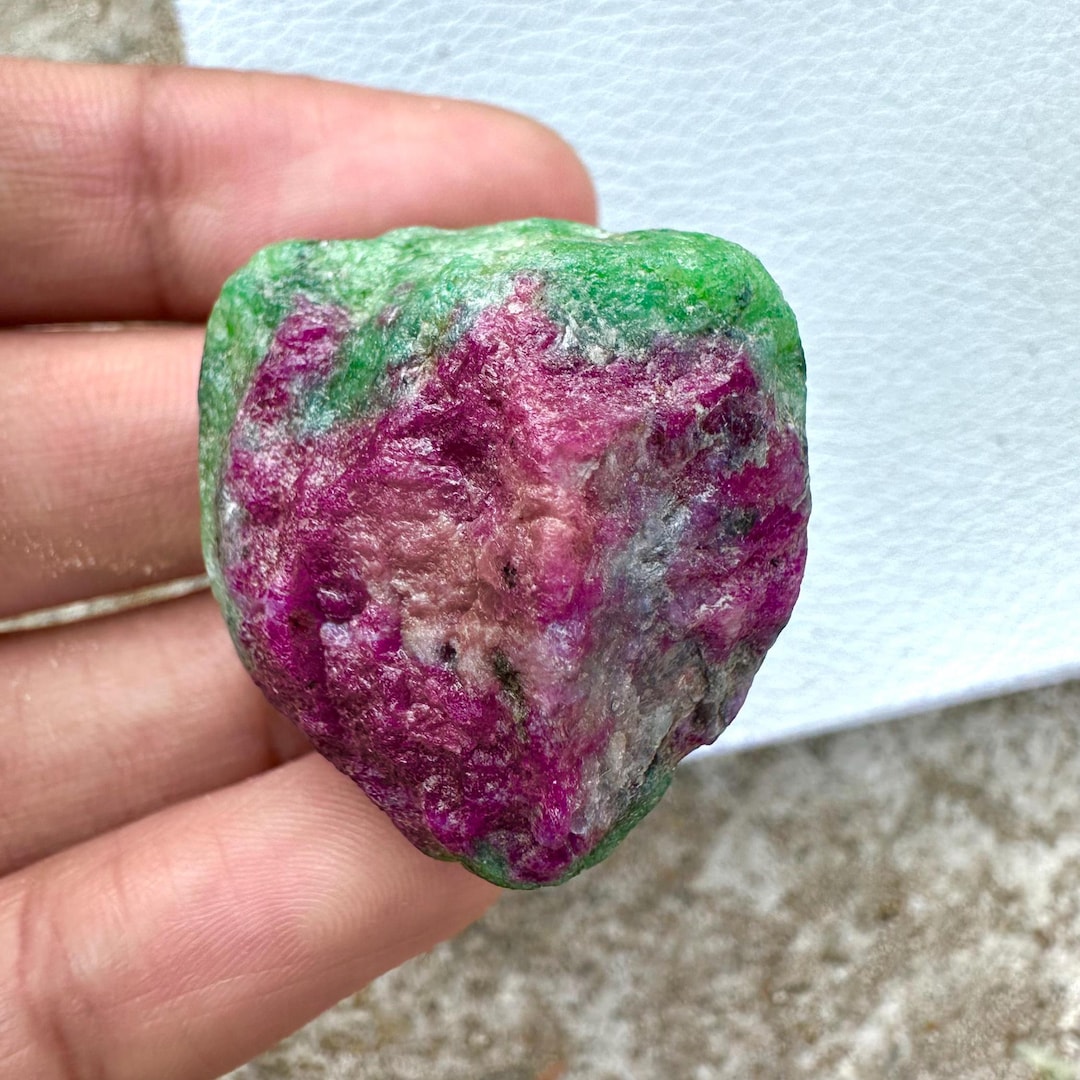 Natural Ruby in Zoisite Rough | Pink Ruby Green Zoisite Crystal ...