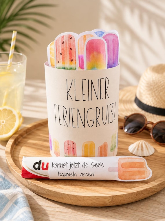 Duplo Banderole Feriengruß | Sommerferien Geschenk Lehrerin/Lehrer | Ferienstart | Geschenkidee | PDF zum Ausdrucken | Digitaler Download
