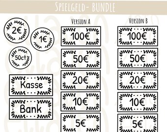 Play Money Bundle | Plotter File | SVG Bundle | Digital Download | Play Money PNG | DIY Toy | Cricut