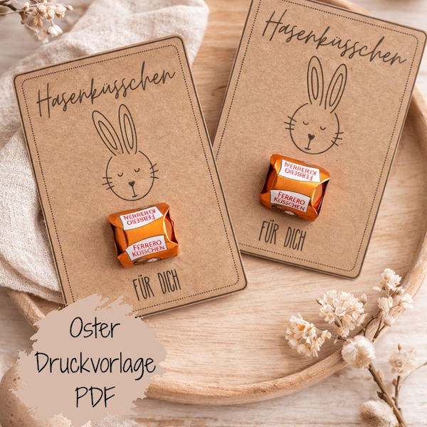 Easter Bunny Kiss Printable Template PDF | DIY Easter Gift | Printable Template | Easter Gift with Ferrero Rocher | Gift Idea